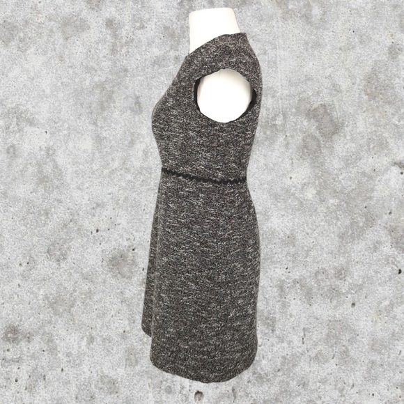 L.K Bennett Boucle Tweed Dress Size 14 RikRak Waist Front Pleat Smart Office - Picture 7 of 11